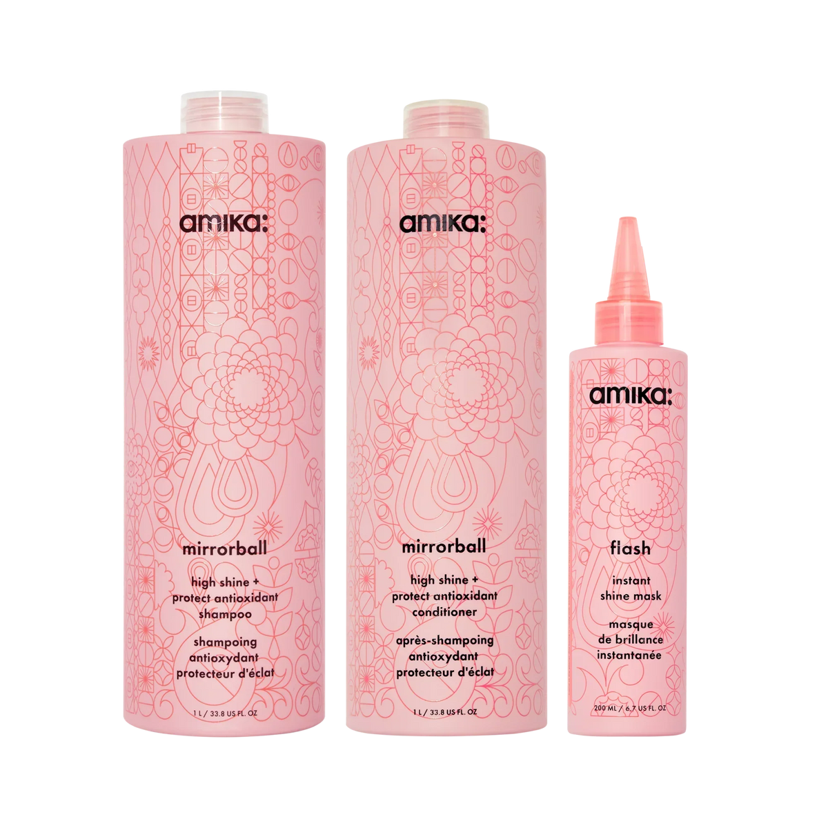 super-sized shine set mirrorball high shine + protect antioxidant shampoo + conditioner + flash mask Main image
