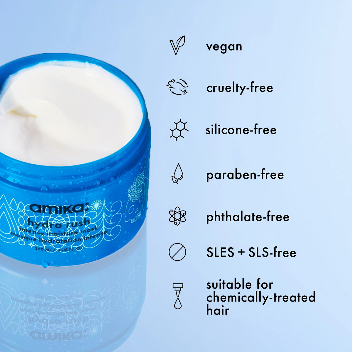 hydro rush intense moisture hair mask with hyaluronic acid - 8 oz / 250 ml
