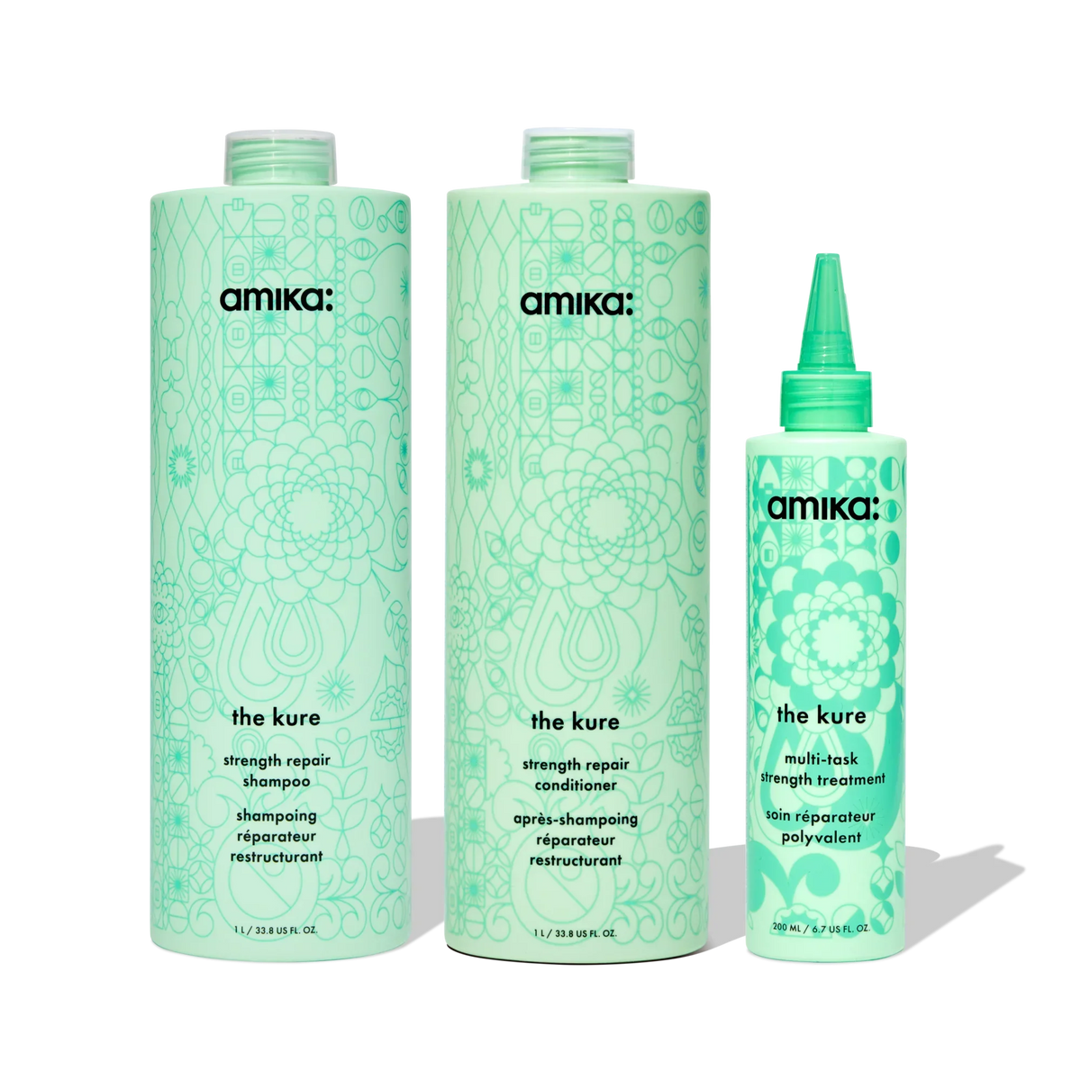 super-sized strength repair set the kure shampoo, conditioner + multi-task treatment Main image