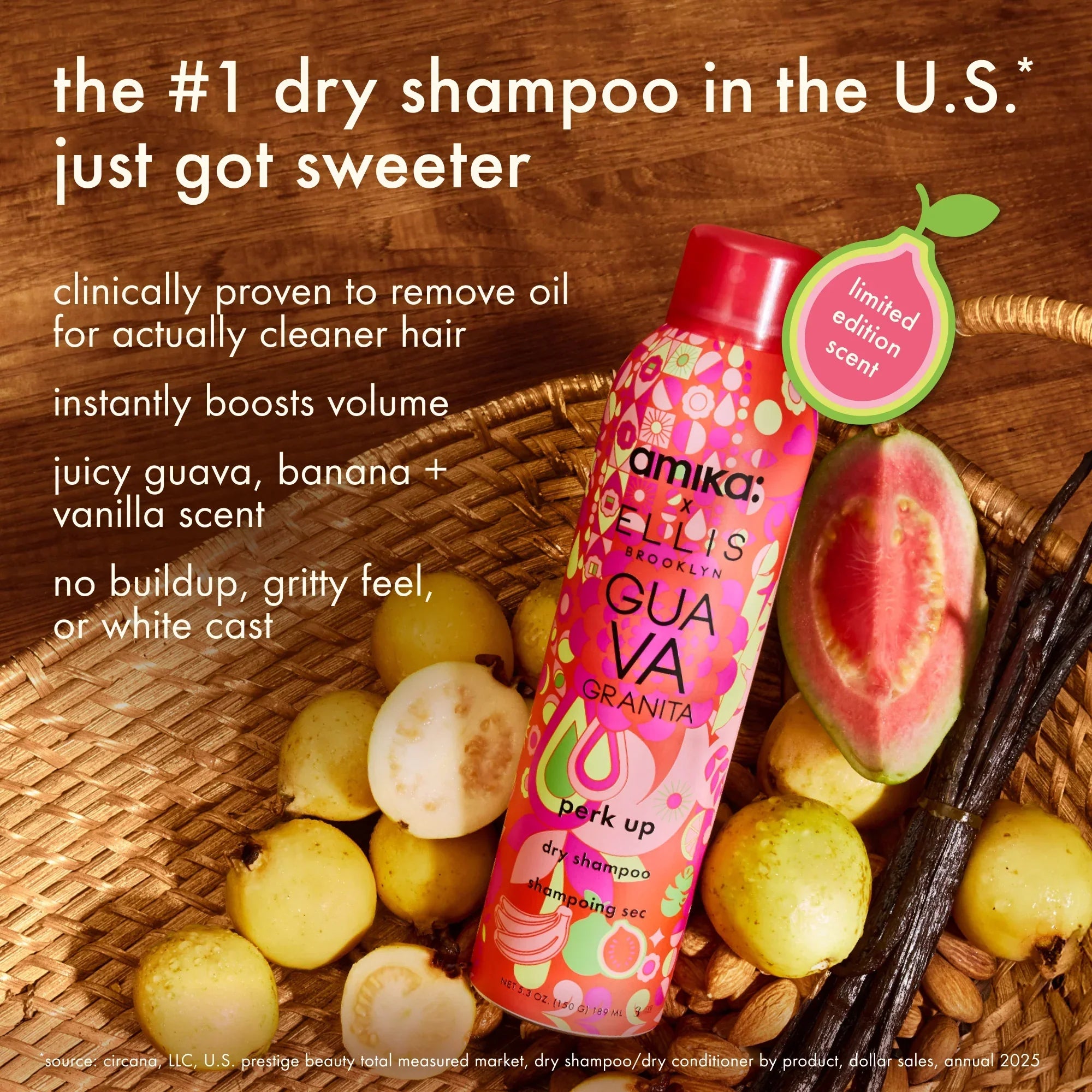 amika x Ellis Brooklyn limited-edition perk up GUAVA GRANITA dry shampoo Secondary image