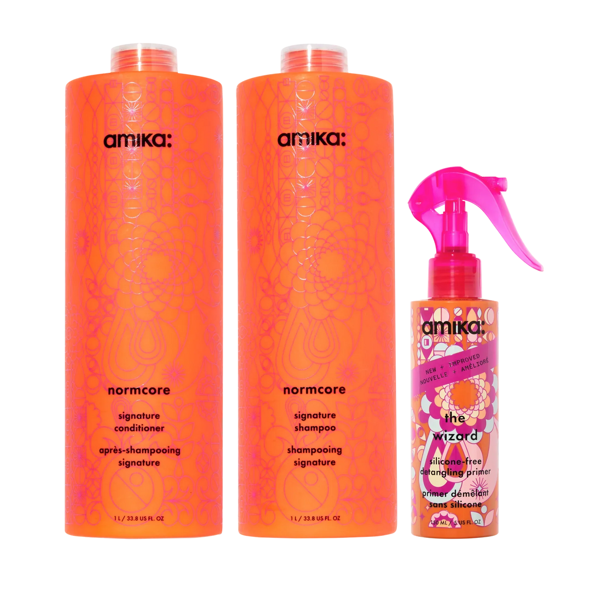 super-sized signature set normcore nourishing shampoo + conditioner + the wizard silicone-free detangling primer (silicone free wizard) Main image