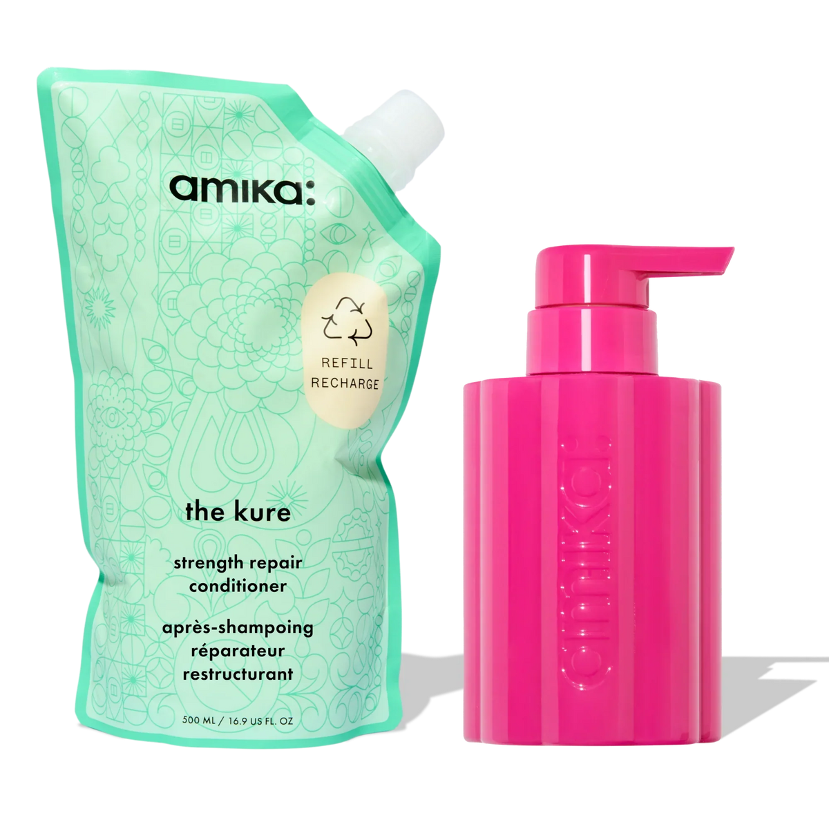 the kure strength repair conditioner forever friend bottle + pouch duo Main image